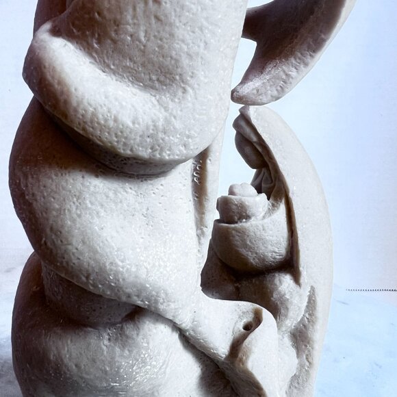 Nativity Jesus Mary and Baby Sandstone Candle Holder Figurine Sculpture Faith - Picture 4 of 7